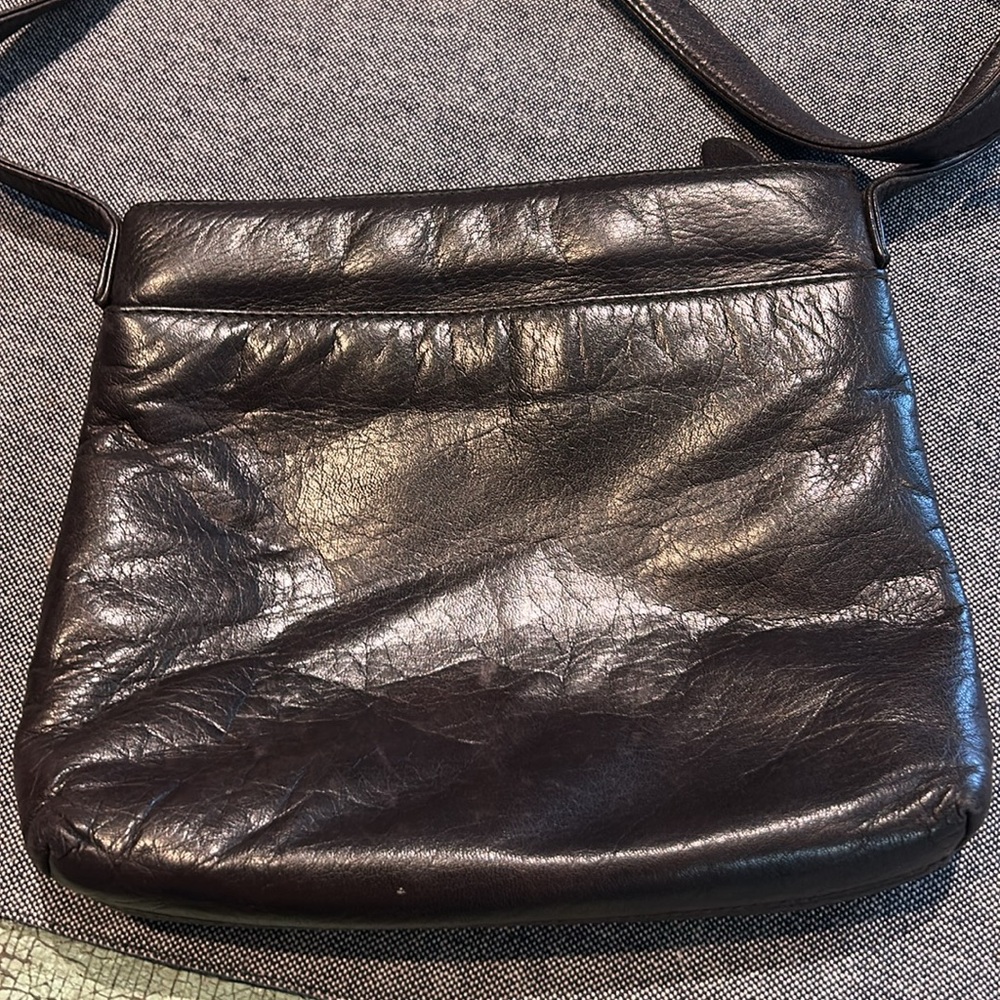 Ralph Lauren Brown Leather Crossbody Bag Small Zip Top Shoulder Purse - Picture 5 of 10
